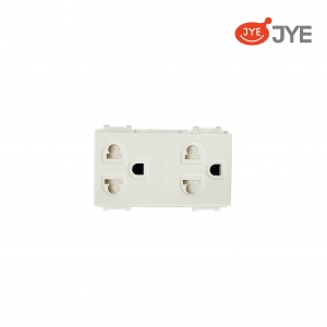 Ổ cắm đôi 3 chấu tiếp đất (không mặt nạ) JY-K15133