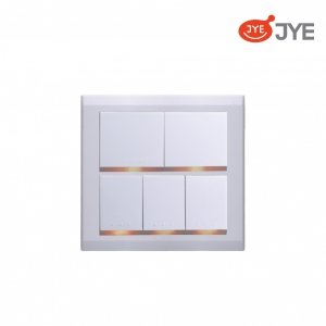 Công tắc 5 phím JY-N55522-LI Trắng White