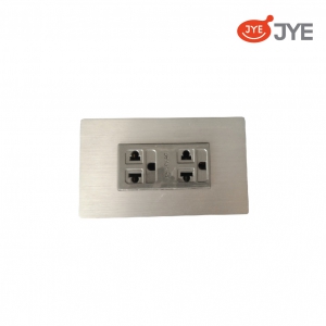 Ổ cắm đôi 3 chấu tiếp đất JY-N1513 MRG - Xám Gray