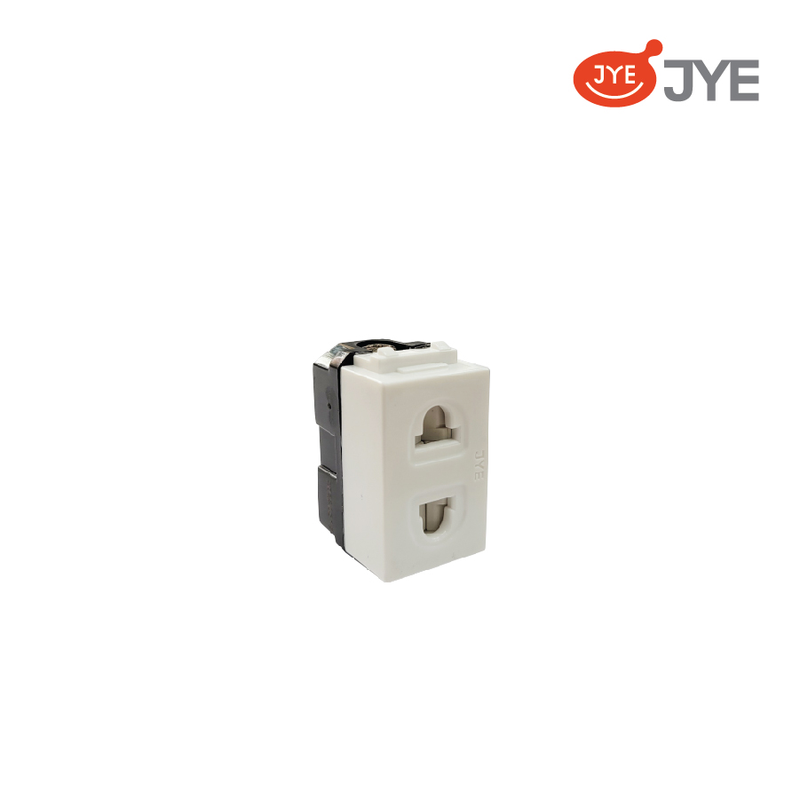 Ổ cắm đơn 2 chấu (Có màn che) JY-E1001-VD