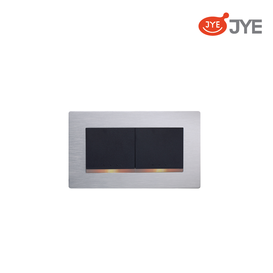 Bộ công tắc 2 phím JY-N52522 MRS- Bạc Sliver