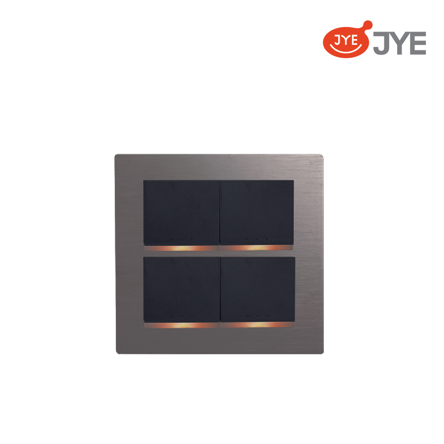 Bộ công tắc 4 phím JY-N54522 MRG- Xám Gray