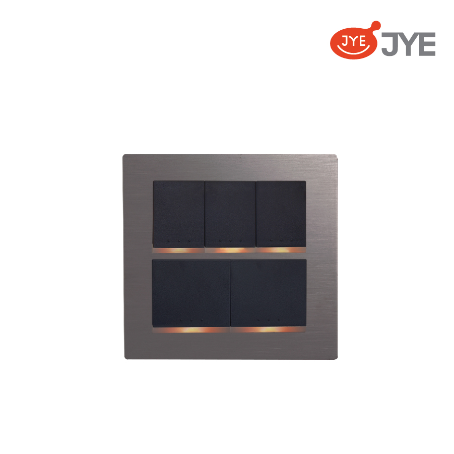 Bộ công tắc 5 phím JY-N55522 MRG- Xám Gray