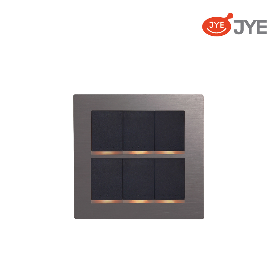 Bộ công tắc 6 phím JY-N56522 MRG- Xám Gray